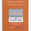 Governace as Leadership by Richard P.Chalt