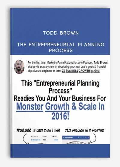 Todd Brown - The Entrepreneurial Planning Process