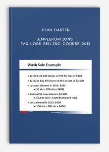 John Carter – SimplerOptions – Tax Loss Selling Course 2013